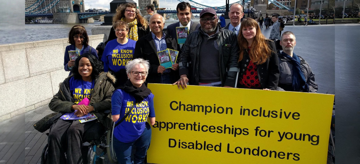 ALLFIE and others campaigning for inclusive apprenticeships in London.