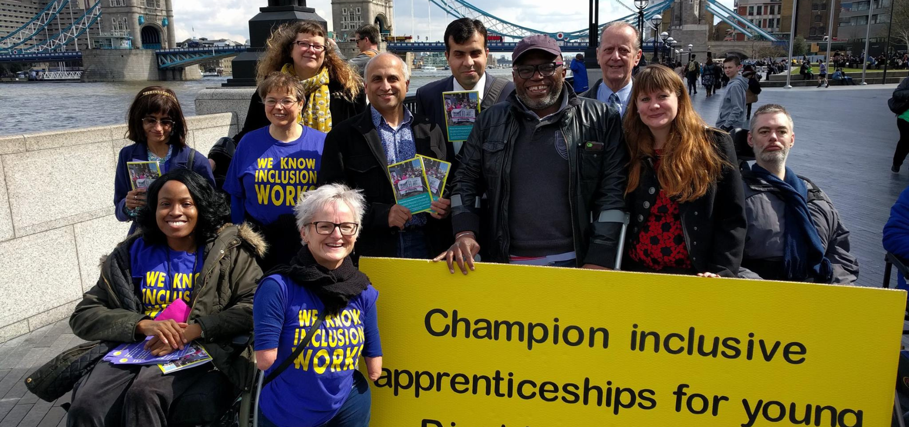 ALLFIE and others campaigning for inclusive apprenticeships in London.